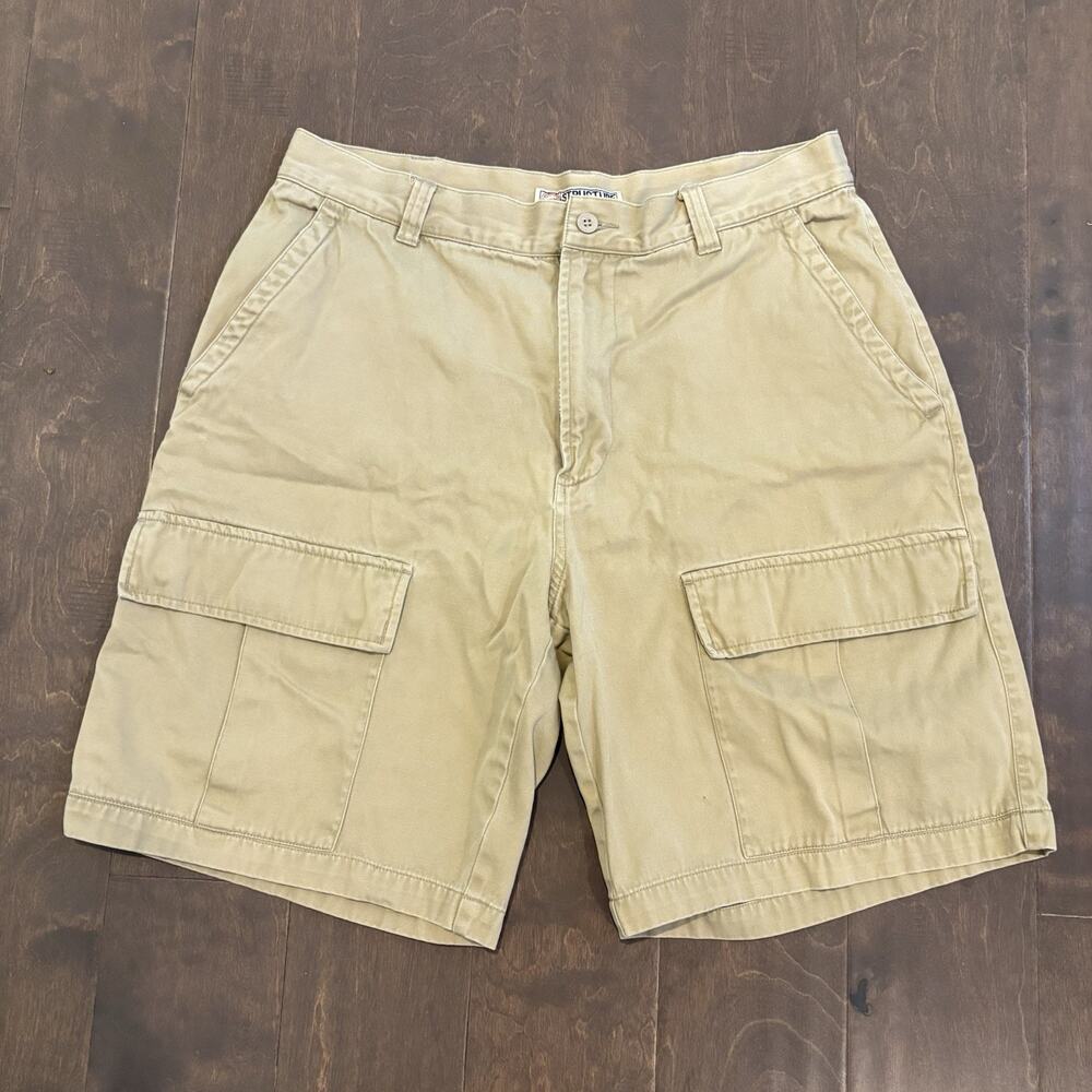 Vintage Structure Cargo Shorts 34 Tan Khaki Y2K Classic Length Pockets‎ Casual